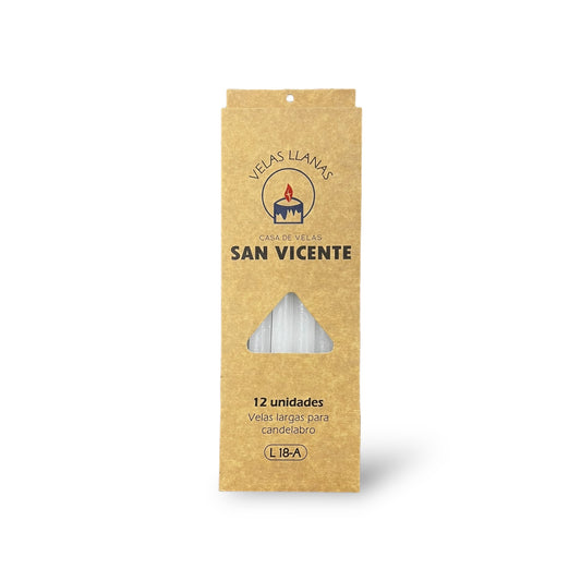 VELA LARGA 25cm BLANCO