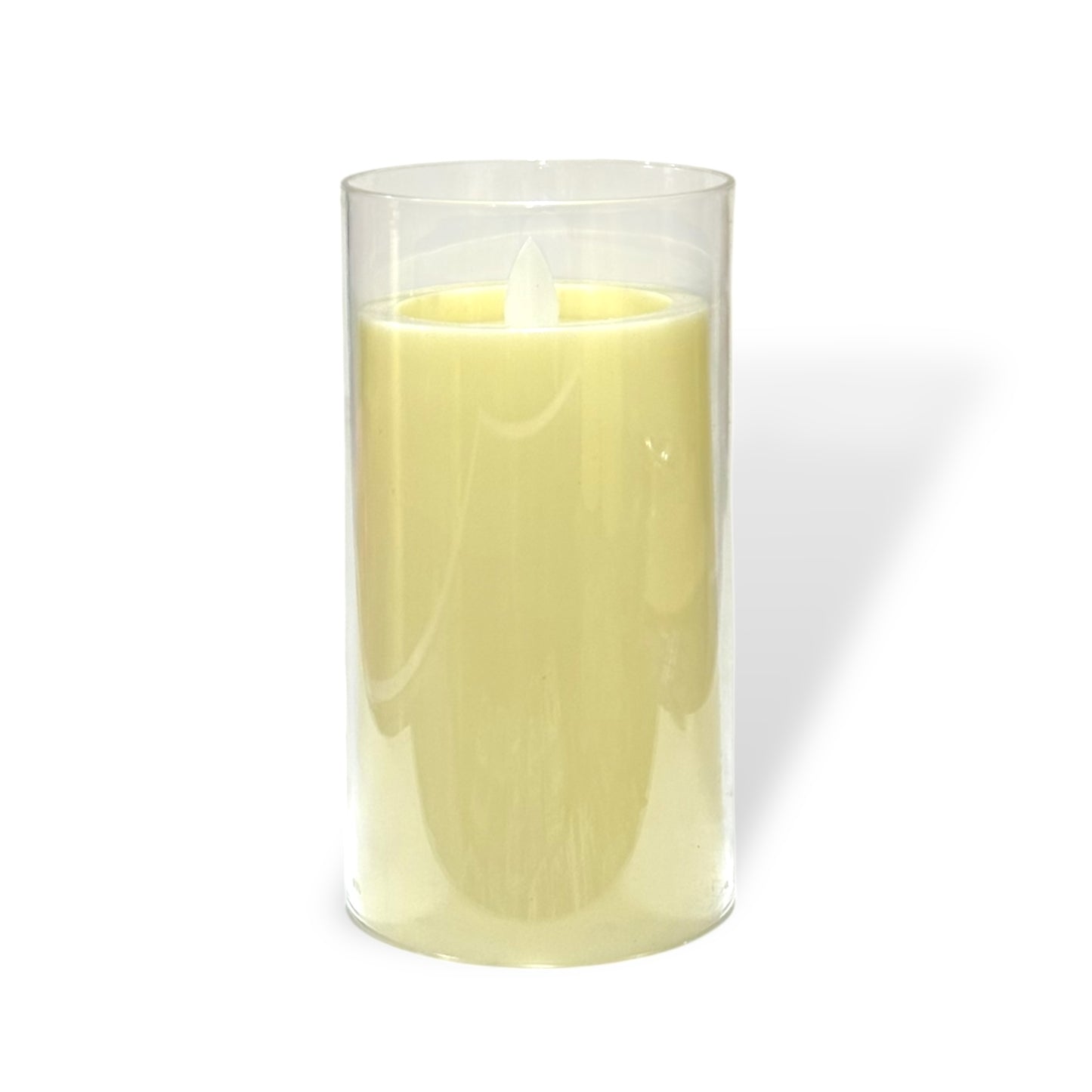Vela Led con candelabro transparente 15cm