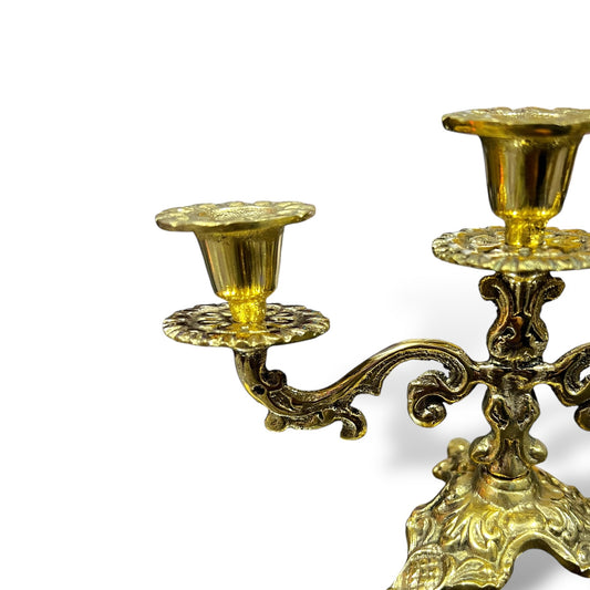 Candelabro de bronce tridente
