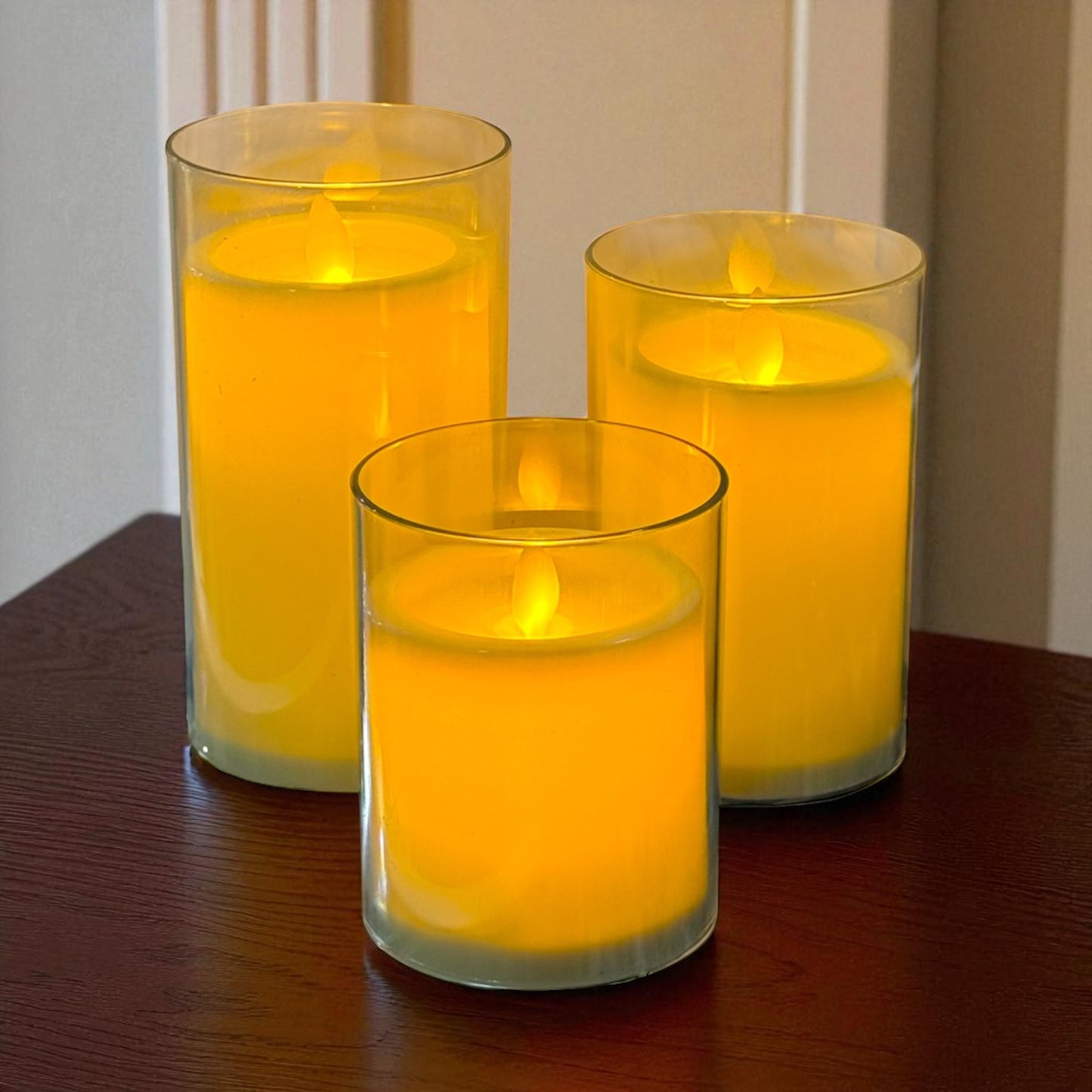 Vela Led con candelabro transparente 13cm
