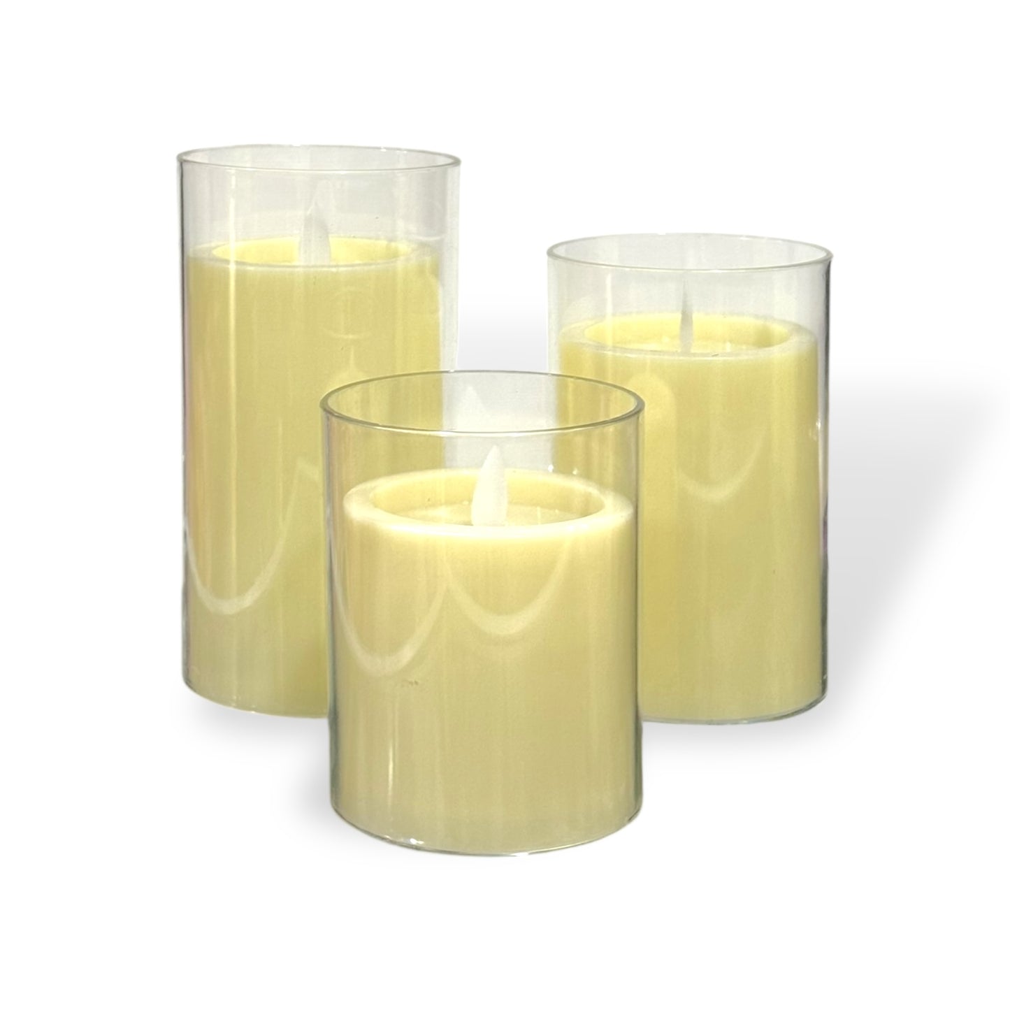 Vela Led con candelabro transparente 13cm