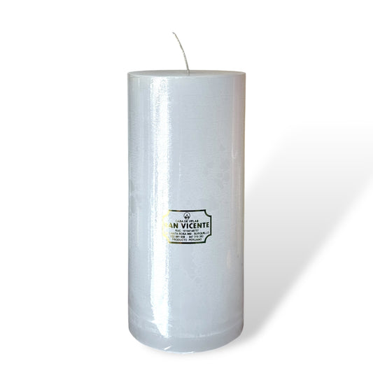 Vela cilíndrica blanca 10*22