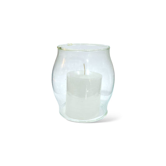 Lamparin porta vela de vidrio bombita 13cm