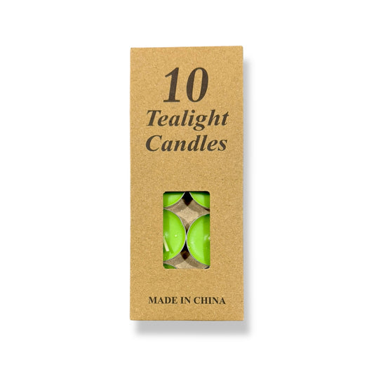 Tealights verde vela de quemador packx10 unid (duración 2hrs)