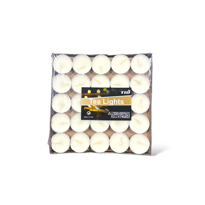 Tealights blanco vela de quemador packx50 unid (duración 4hrs)