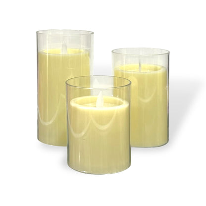 Vela Led con candelabro transparente 10cm