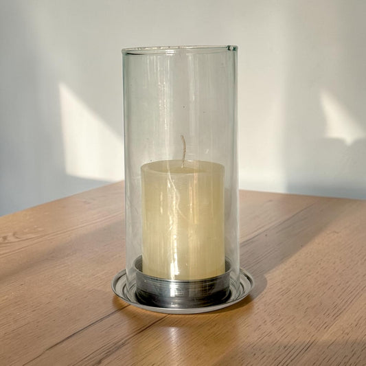 Lamparin porta vela de vidrio tubular 21.5cm