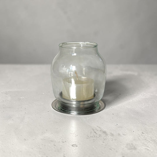 Lamparin porta vela de vidrio bombita 9cm