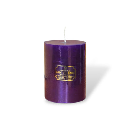 Vela cilíndrica morado #8A 8*10