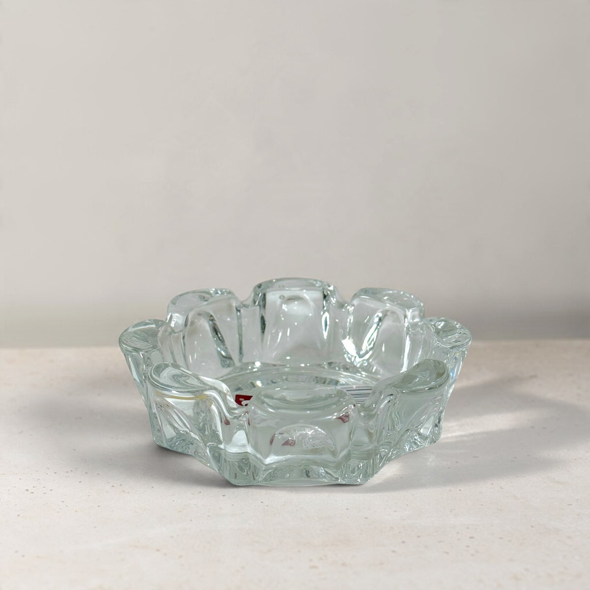 Porta vela vidrio flor