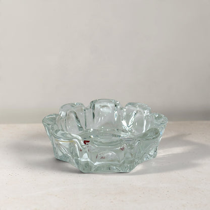 Porta vela vidrio flor