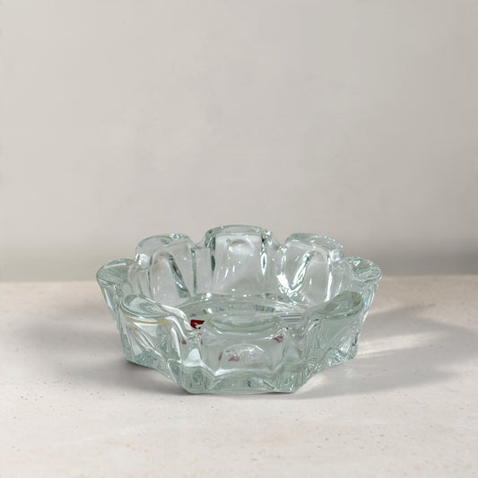 Porta vela vidrio flor