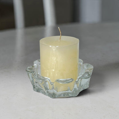 Porta vela vidrio flor