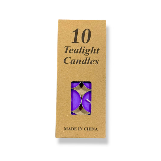 Tealights morado vela de quemador packx10 unid (duración 2hrs)