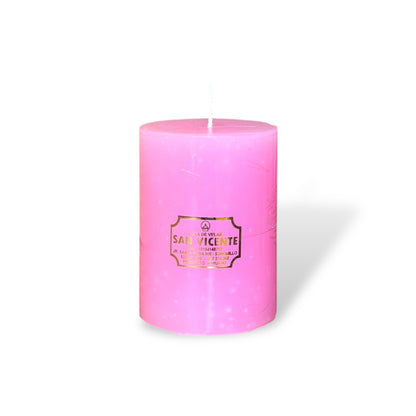 Vela cilíndrica rosado #8A 8*10