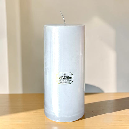 Vela cilíndrica blanca 10*22
