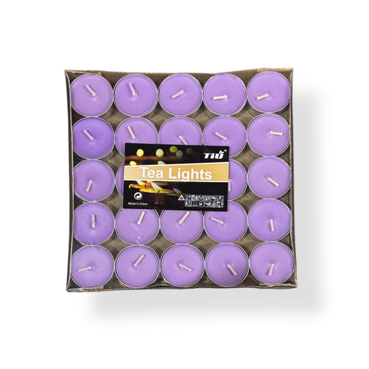 Tealights morado vela de quemador packx50 unid (duración 4horas)