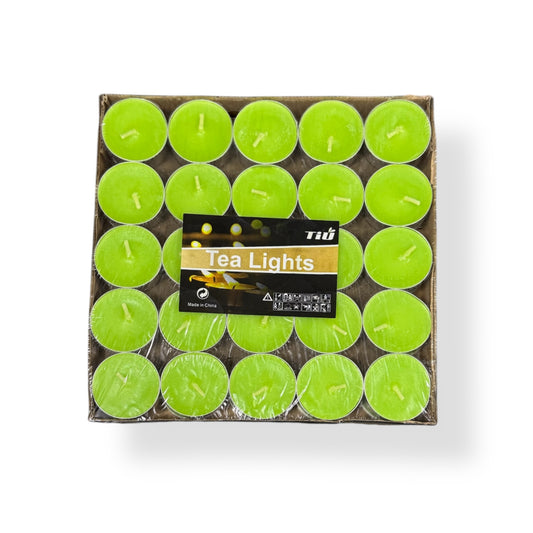Tealights verde vela de quemador packx50 unid (duración 4horas)