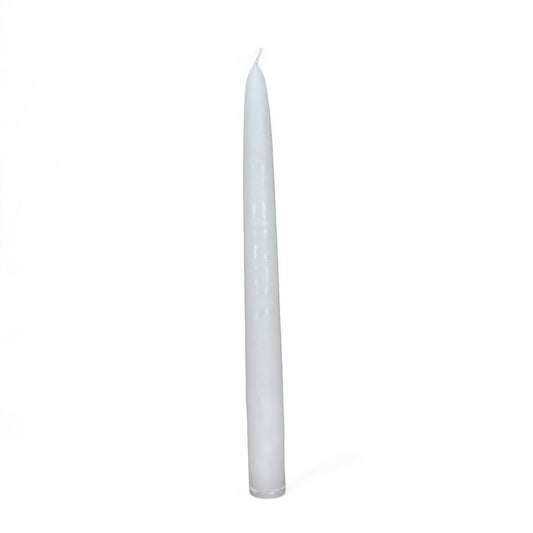 VELA LARGA ARTESANAL BLANCO DE CANDELABRO 25CM